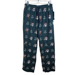 Life Is Good Fleece Pajama Pants Adult L Christmas Dog NWT Sleepwear Loungewear